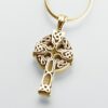 Celtic Cross Cremation Pendant, gold vermeil, 203GV