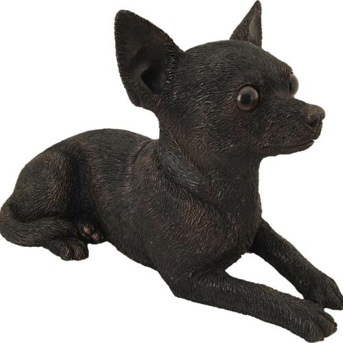 Chihuahua dog bronze look large figurine cremation urn