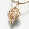 Conch Shell Cremation Pendant, yellow gold, 197YG