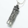 Cylinder Cremation Pendant w/ Glass Insert, Sterling Silver, antiqued, 127SS