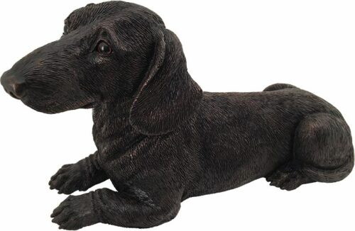 Dachshund dog bronze look large figurine cremation urn