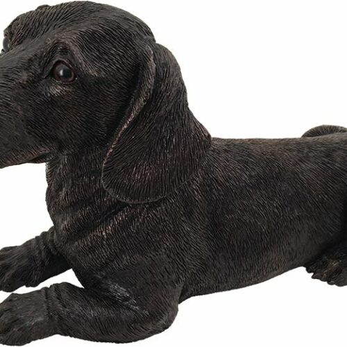 Dachshund dog bronze look large figurine cremation urn