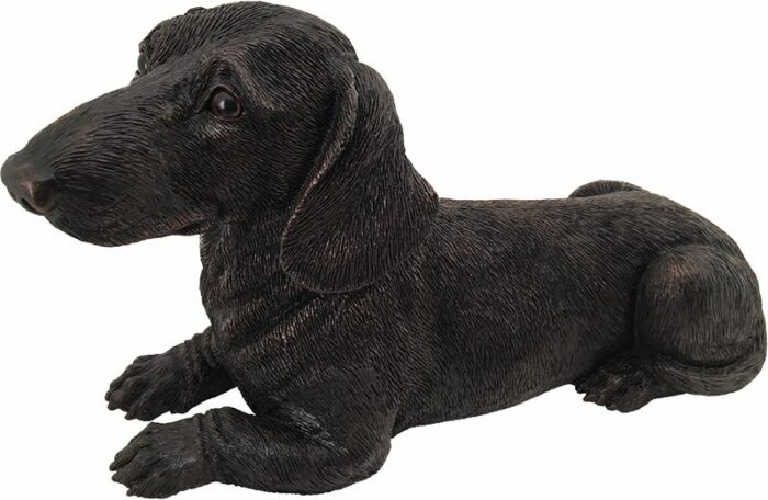 Dachshund dog bronze look large figurine cremation urn