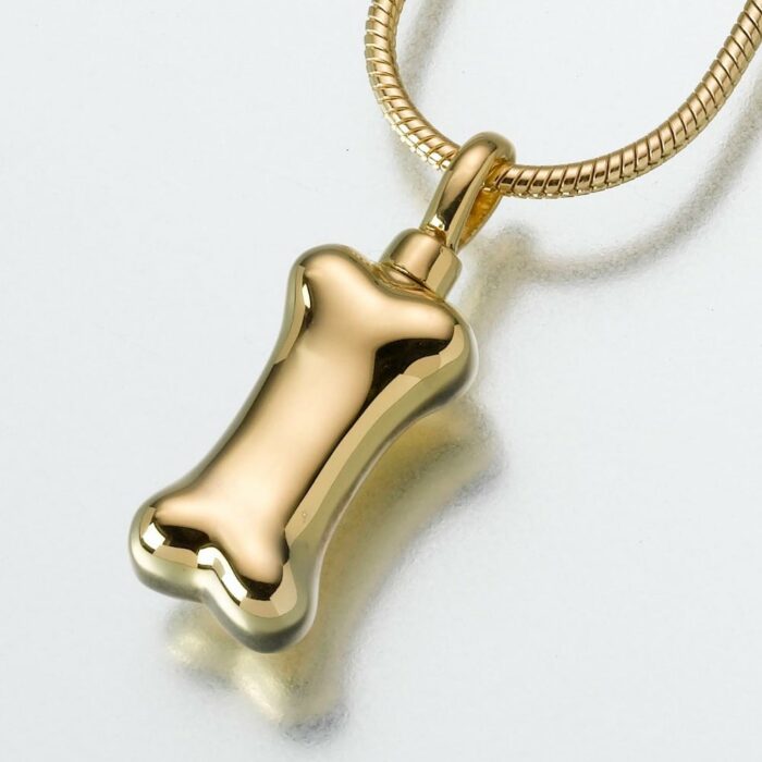 Dog Bone Cremation Pendant, gold vermeil, 165GV