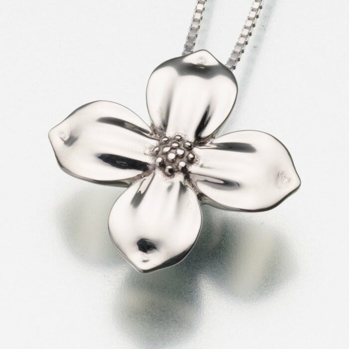 Dogwood Blossom Cremation Pendant, sterling silver, 196SS