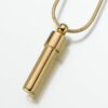 Double Chamber Cylinder Cremation Pendant, gold vermeil, 170GV