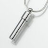 Double Chamber Cylinder Cremation Pendant, sterling silver, 170SS