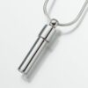 Double Chamber Cylinder Cremation Pendant, white gold, 170WG