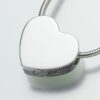 Double Chamber Slide Heart Cremation Pendant, white gold, 169WG