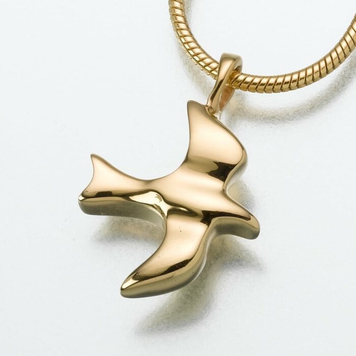 Dove Cremation Pendant, yellow gold, 159YG