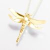 Dragonfly Cremation Pendant, gold vermeil, 163GV