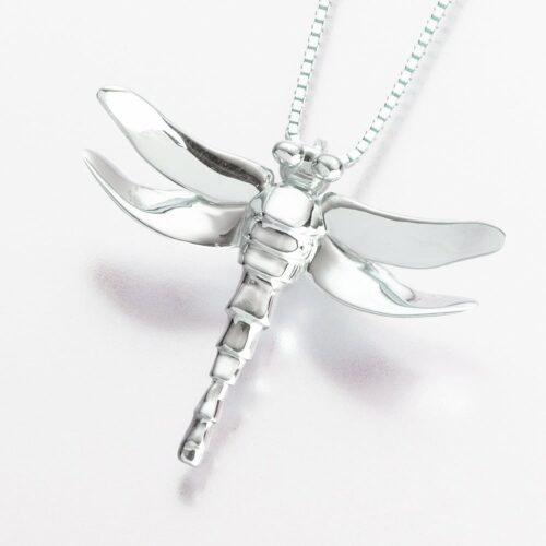 Dragonfly Cremation Pendant, white gold, 165WG