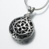 Filigree Round Cremation Pendant, white gold, 160WG