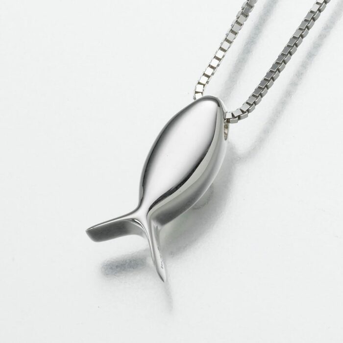 Fish (Ichthus) Cremation Pendant, sterling silver, 183SS