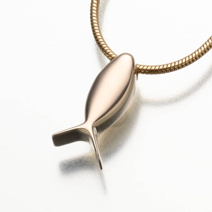 Fish (Ichthus) Cremation Pendant, yellow gold, 183YG