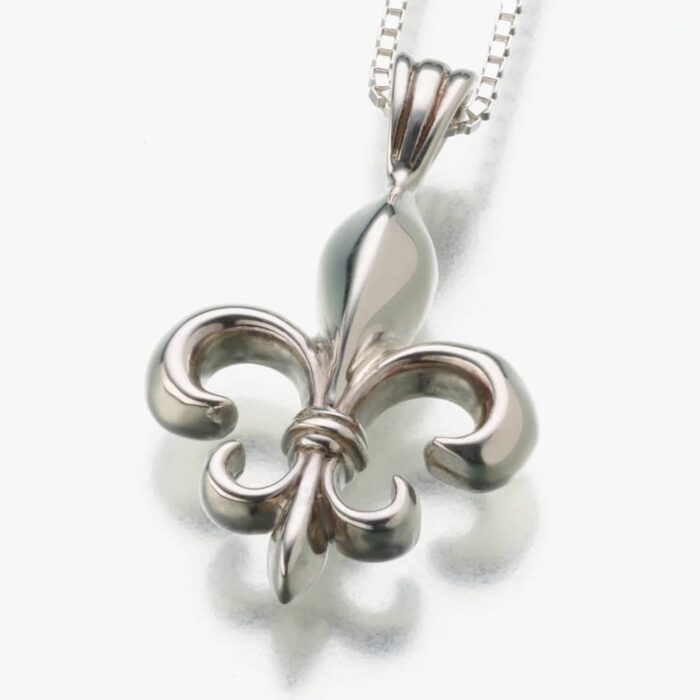 Fleur de Lis Cremation Pendant, sterling silver, 192