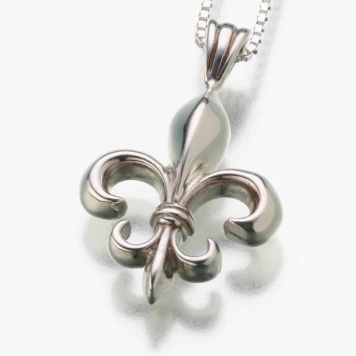 Fleur de Lis Cremation Pendant, white gold, 192