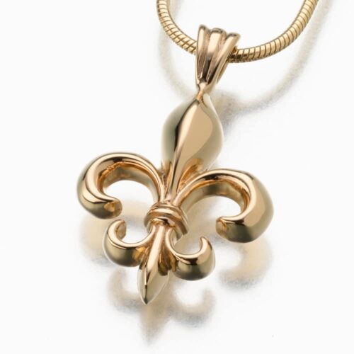 Fleur de Lis Cremation Pendant, yellow gold, 192