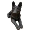 German Shepherd dog bronze look large figurine cremation urn, alternate view