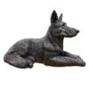 German Shepherd dog bronze look large figurine cremation urn, alternate view