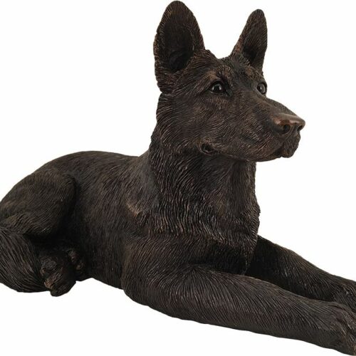 German Shepherd dog bronze look large figurine cremation urn