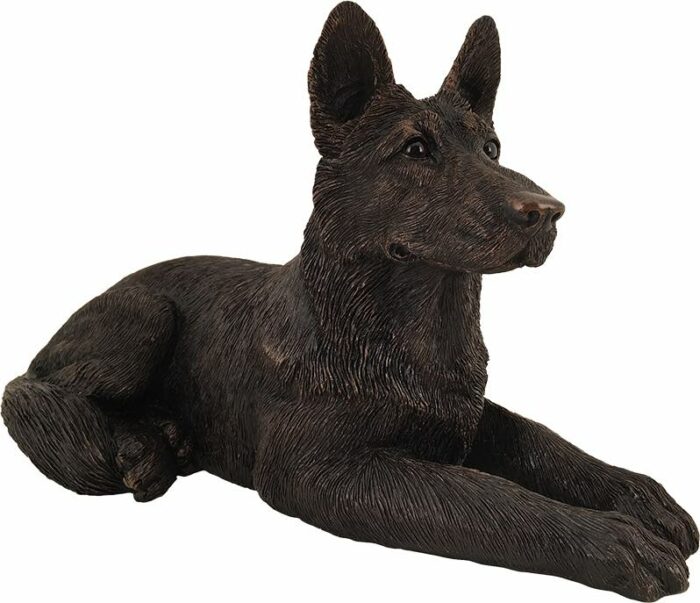 German Shepherd dog bronze look large figurine cremation urn