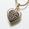 Heart Cremation Pendant with Filigree Insert, yellow gold, 161YG