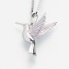 Hummingbird Cremation Pendant, white gold, 215WG