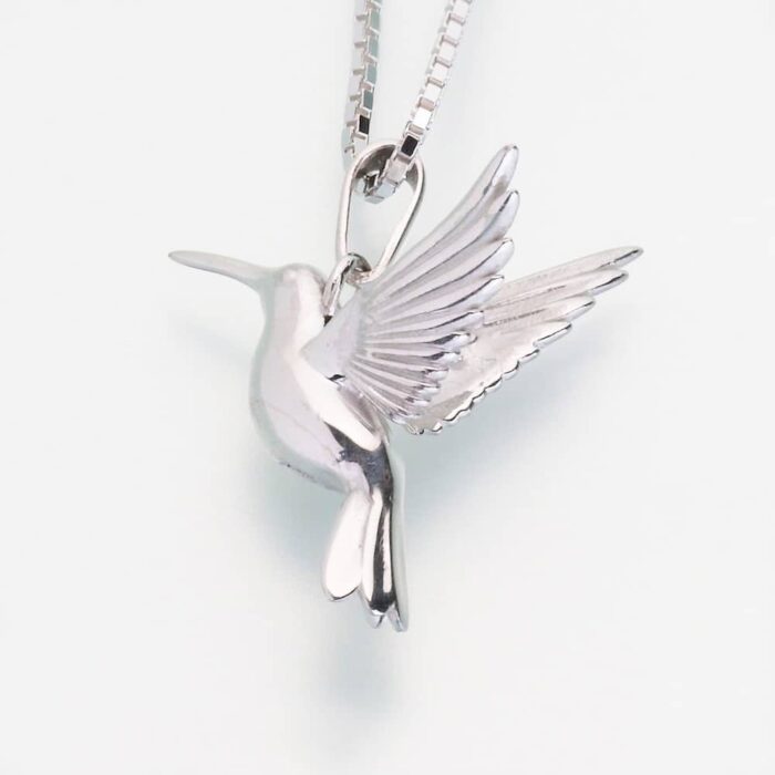 Hummingbird Cremation Pendant, white gold, 215WG