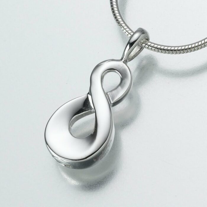 Infinity Cremation Pendant, white gold, 171WG