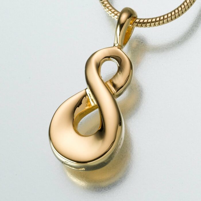 Infinity Cremation Pendant, yellow gold, 171YG