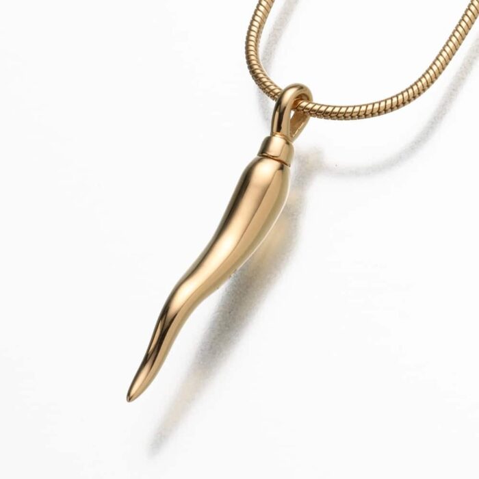 Italian Horn Cremation Pendant, gold vermeil, 186GV