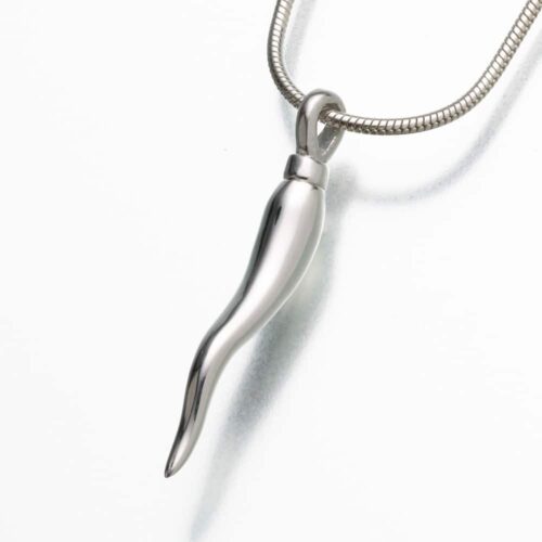 Italian Horn Cremation Pendant, white gold, 186WG