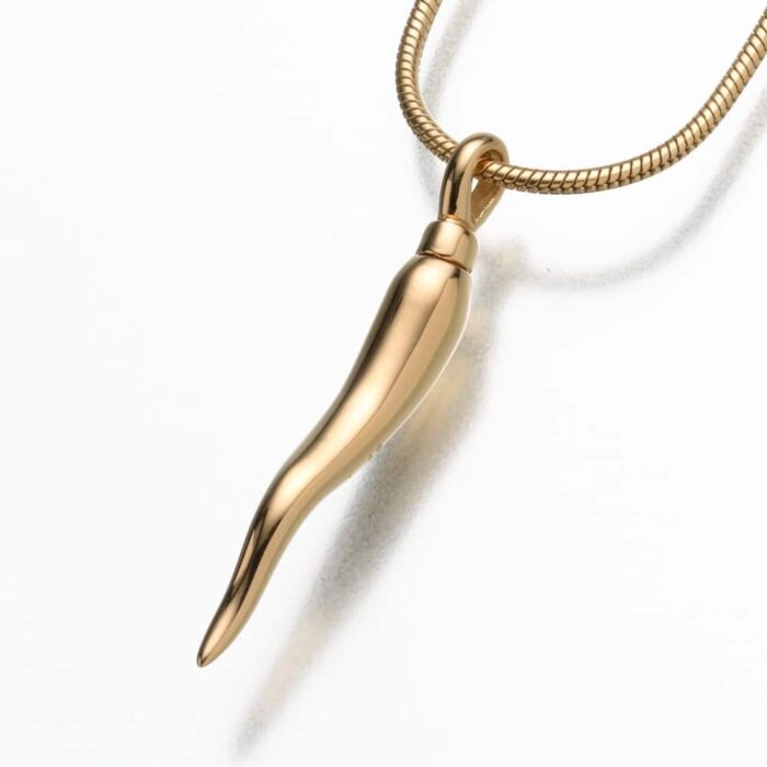 Italian Horn Cremation Pendant, yellow gold, 186YG