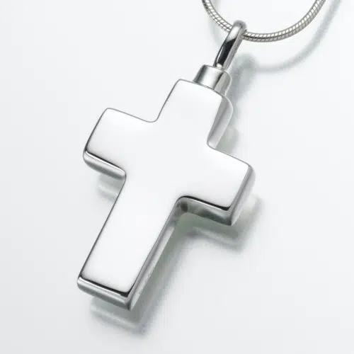 Large Cross Cremation Pendant, sterling silver, 101