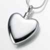 Large Heart Cremation Pendant, sterling silver, 106SS