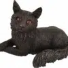 Long Haired cat bronze look large figurine cremation urn