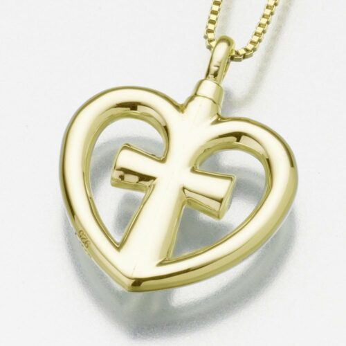 Love Cross Cremation Pendant, gold vermeil, 198GV