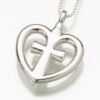 Love Cross Cremation Pendant, white gold, 198WG