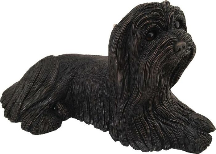 Maltese dog bronze look large figurine cremation urn