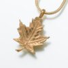 Maple Leaf Cremation Pendant, gold vermeil, 154GV