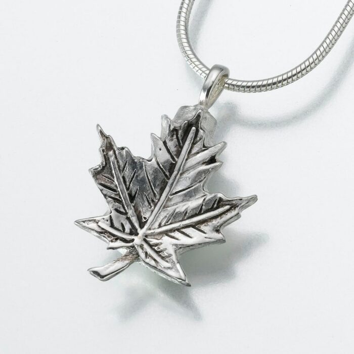 Maple Leaf Cremation Pendant, sterling silver, 154SS