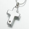 Micro Picture Lens Sterling Silver Cross Cremation Pendant 151SS