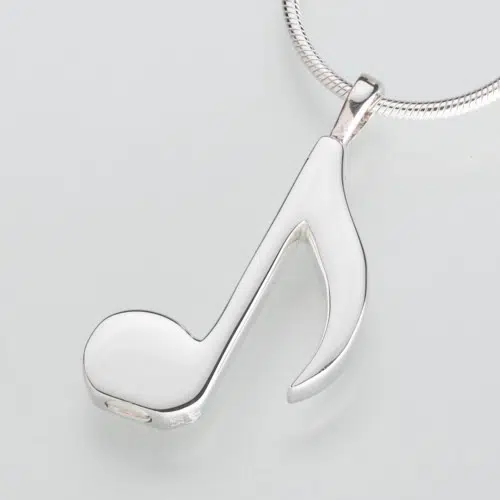 Musical Note Cremation Pendant, sterling silver, 202SS