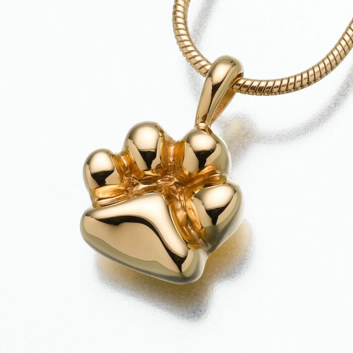 Paw Cremation Pendant, yellow gold, 166YG