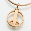 Peace Sign Cremation Pendant, gold vermeil, 213GV