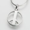 Peace Sign Cremation Pendant, sterling silver. 213SS