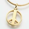 Peace Sign Cremation Pendant, yellow gold, 213YG