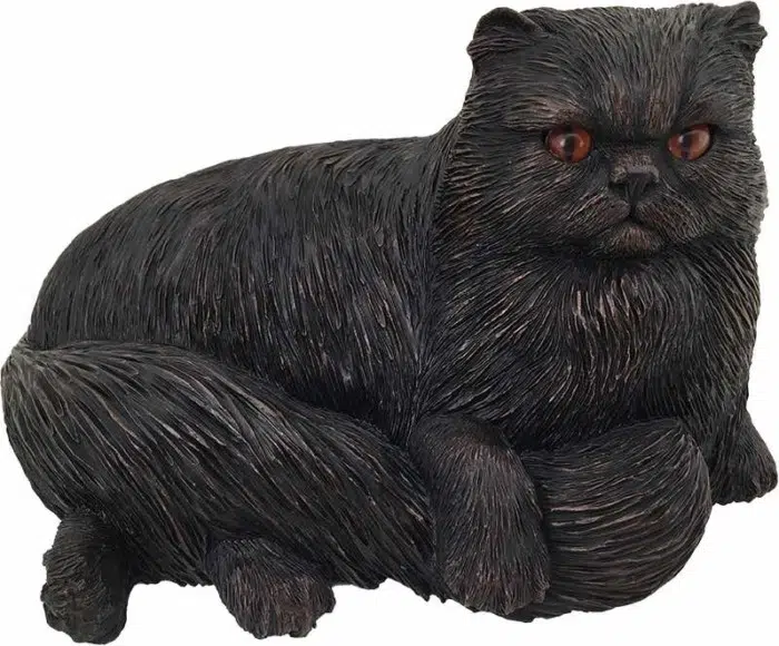 Persian Cat bronze look large figurine cremation urn