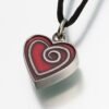 Pewter Heart Cremation Pendant w/ Enamel Spiral, 187PT